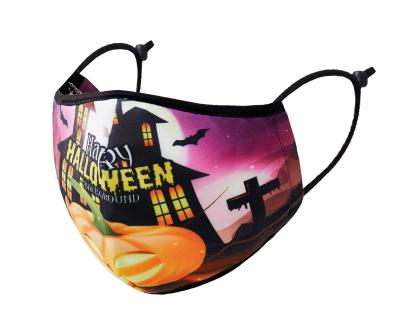 China Anti-Dust-Fog-Mist-Wind Fast Delivery Reusable Halloween Face Mask Custom Logo 4 Wield Cloth Washable Halloween Party Cosplay Facemask For Wholesale for sale