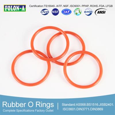 China Temperatuur Silicone O-ringen Veerkracht tot -60 °C - 220 °C Tensile sterkte 7-12 MPa Te koop