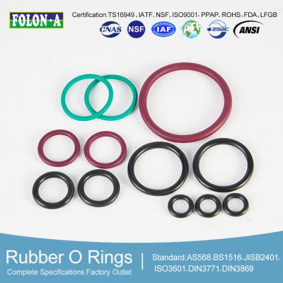 China 30A - 90A Black Nitrile Rubber O Rings With Elongation Superior Chemical Resistance for sale