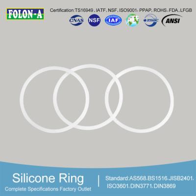 China veilig en lekvrij Transparent Silicone O Ring Voor Afdichting Te koop