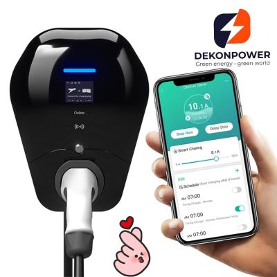 China Level 2 OCPP 1.6J full function CE certified 7kW Smart Home EV Charger Type2 connector with 5 meters cable WIFI and 4G Te koop