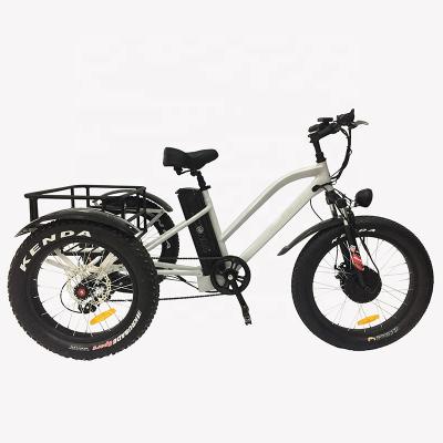 China Big Power Aluminum Alloy Fat Tires 48v 500w Tricycle Scooter Adult Electric Tricycle For Man for sale