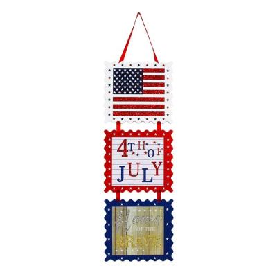 China Traditional 2023 new American MDF national independence day hanging Decoration five pointed star listing for sale