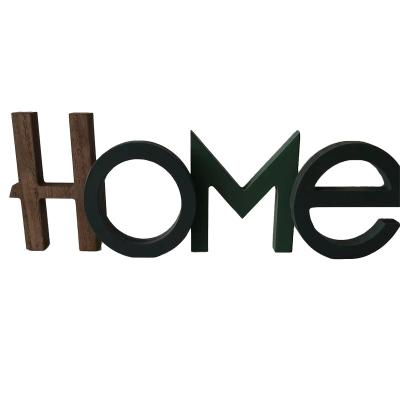 China Europe Multi-colored Creative wooden gifts 'home' letters ornaments  indoor home decoration DIY crafts for sale