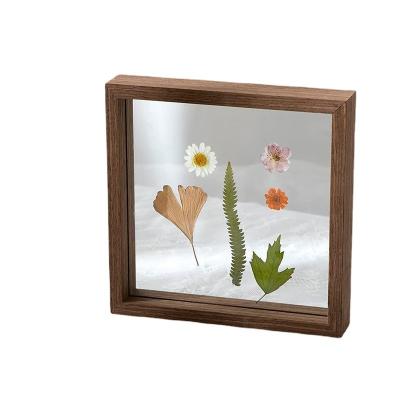 China Eco-friendly Factory Creative gifts wooden picture holder Double sided Plant Specimen dried flower Frames for sale