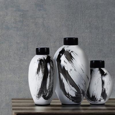 China Minimalist Modern Chinese Hand Painted Home Decorations Ceramic Pot for sale