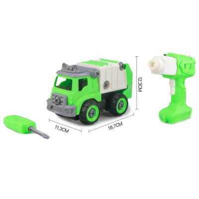 China New RC Hobby Diy Plastic Building Car Assembly Truck Kids Educational Detachable Remote Engineering Toys for sale