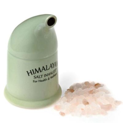 China Wholesale Handmade Health Care Factory Direct Ceramic PreownedGreen Salt Nasal Cold Inhaler for sale