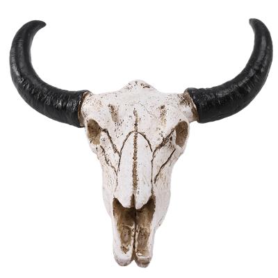 China Wholesale Resin Wall Cow Head Factory Direct Custom Horned Cow Skull Ram For Home Decor for sale