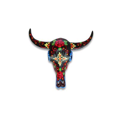 China Horned Ram Resin Wall Decor Crafts Fancy Home Presents Custom Shaped Wall Cow Handmade Crafts for sale