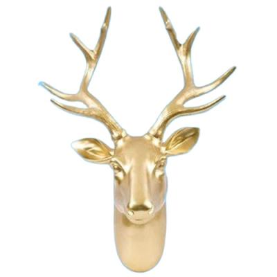 China Europe Custom Resin Craft For Wall Decor Gold Custom Deer Head Wall Hanger For Home Decor for sale