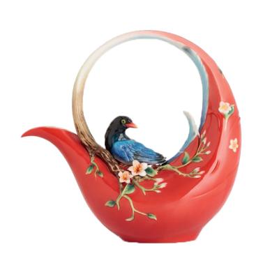 China Viable Unique Funny Red And Blue Moon Shaped Teapots Teapot for sale