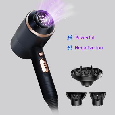 China Ionic Ionic Hair Dryer, Professional 1800W Blow Negative 2 Speed/Cold Settings, Contain 2 Nozzles and 1 Diffuser for sale