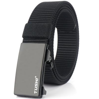 China GINA New Arrivals No Hole Automatic Self Buckle Buckle Metal Nylon Tactical Belt For Man for sale