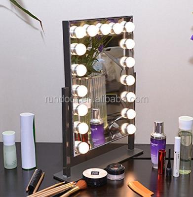 China Mirror Hollywood Makeup Desk Mirror Led Dressing Table Mirror With Lights Makeup Mirror With Led Light For Beauty Girls for sale