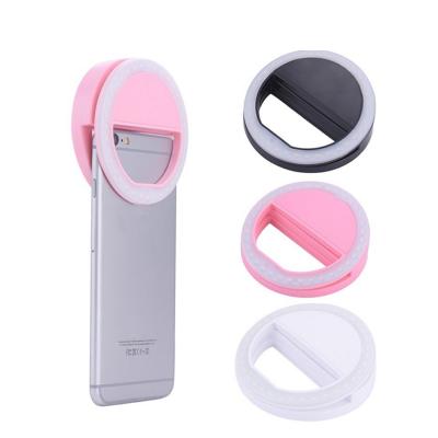 China Selfie Ring Light On The Phone LED Universal Mobile ABS Plastic Rechargeable Instant Light Phone Ring Light for sale