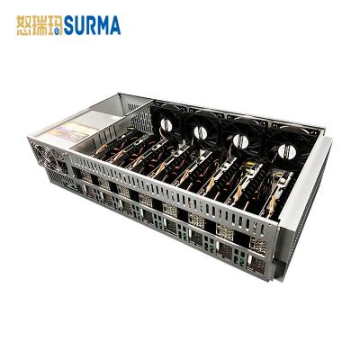 China With fan 240MH\machine b75 6.5cm motherboard 8gpu B85 pc server rack case /S 4u 8gpu graphics cards for sale