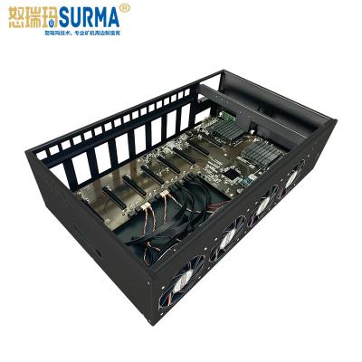 China With Silent Fan 65mm Server 8gpu Case Using Home Open Air Frame Case With Silent Fans Rack Case for sale