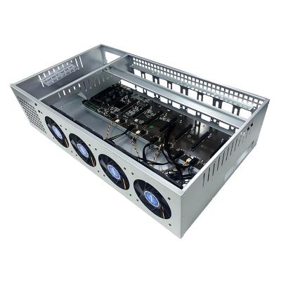 China With fan 65mm motherboard b75 8 gpu 4u server case rack mount with 4 fan black cheap aluminum case for sale