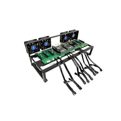 China With Fan 8/12/16/19/20 Gpu Rig Frame Aluminum Open Air Rig Case Computer Rack for sale