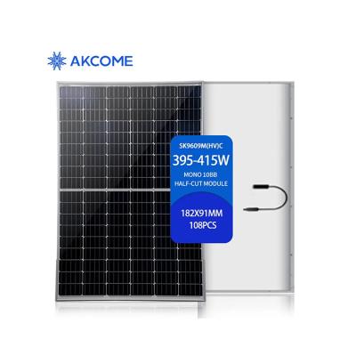 China Akcome 395w 400w 410w Watts Monocristaline Solar Panel High Power Efficiency Los Paneles Solares 182x91mm for sale