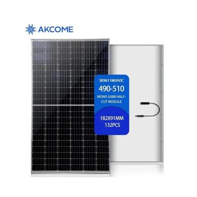 China High Quality Customized System With Batteries For Solar Panels System Smart 490W Solar Panel 182x91mm for sale