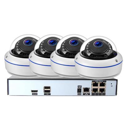 China 4ch NIGHT VISION Network System Dome H.265 H.264 Home CCTV Video Surveillance 2.0mp 4 Channel POE DOME Kits for sale