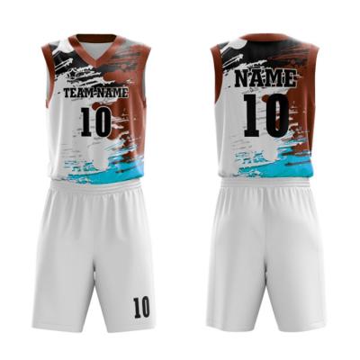 China Basketball Uniform Anti-UV Sublimated USA Latest Custom Uniform Design Mesh Basketball Uniforms for sale