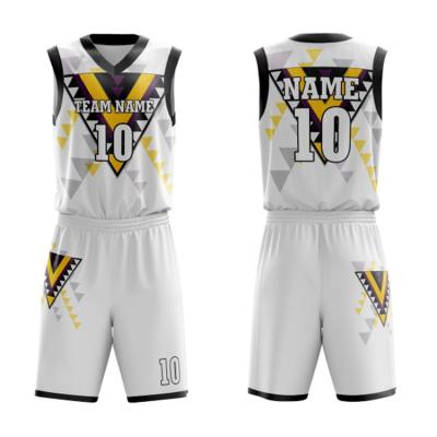 China New Style Custom Logo Anti-UV High Quality Sports Sublimation Kids Basketball Uniform Set Reversible for sale