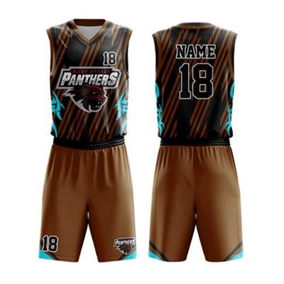 China New Design Logo Sports Custom Anti-UV Sublimation Sports Men's Basketball Uniform For Kids for sale