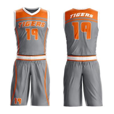 China Anti-UV Basketball Tank Top And Cheap Sublimated Uniforms Mesh Basketball Shorts Uniforms for sale