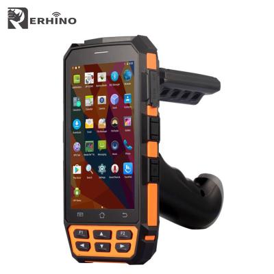 China Quad Core Erhino Quad A53 1.3GHz 5.0 Inch Quad Core Touch Screen IP65 Barcode Scanner Android PDA Rugged UHF Long Range RFID Handheld Reader for sale