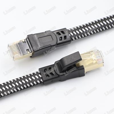 China High Quality Liansu Cat8 Flat Cable Network Internet Cable Factory Manufacture Online Shopping Lan Cable Cat 8 Network Flat Cable for sale