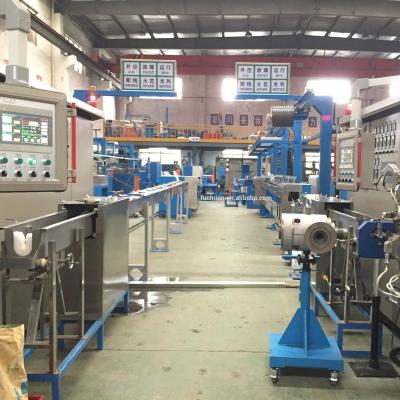 China Fuchuan cable extruder extrusion extruding line protecting machine cable jacket extrusion machine cable sheathing machine sent to india for sale