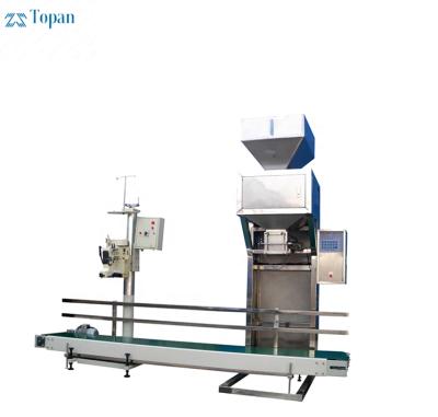 China Automatic 50kg Food Bags Grain Filler Sewing Single Package Line For Sugar Candy Nuts Quantitative Snacks Granule Filler Packing for sale