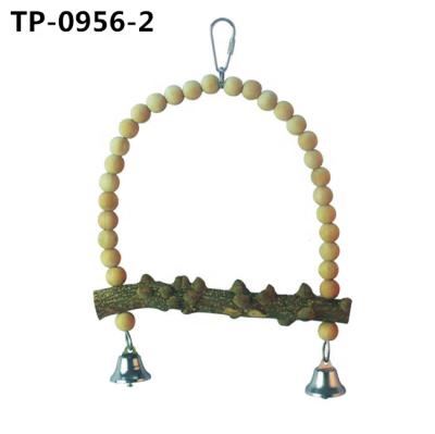 China Wooden Stocked Parrot Pepper Swing with Rope or Bells for Hanging Birdcage Toys with Wholesale Price for sale