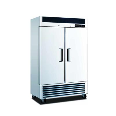 China Double-temperature commercial stainless steel 2 door upright upright freezer for frozen food for sale