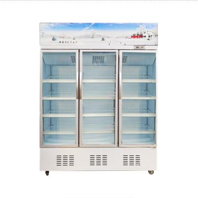 China Single-temperature 1 Optional 2 3 Fan Cooling System Heated Upright Vertical Glass Door Freezer Refrigeration Equipment for sale