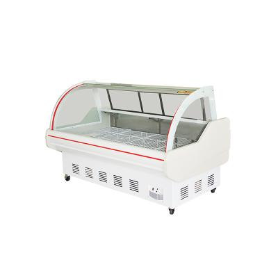 China Single-temperature Fresh Meat Showcase Butchery Refrigerator Meat Fridge Display Butcher Shop Direct Cooling Chillers for sale