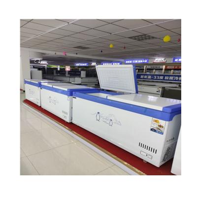 China 1000l High Temperature Customized Sticker Double Freezer Chest Frozen Chest Freezer With Bsakets for sale