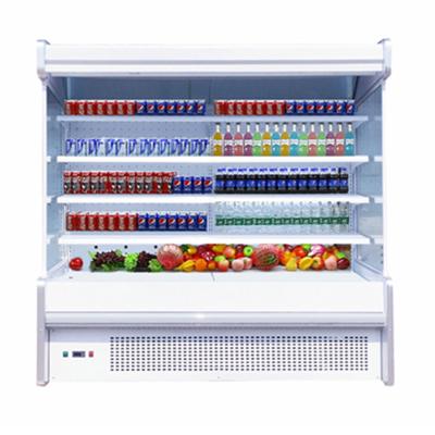 China Commercial Single-temperature Air Curtain Door Supermarlet Fruit Mutideck Display Fridge Vegetable Cooler For Sale for sale