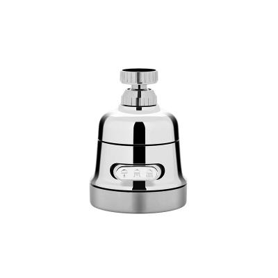 China Hotel 360 Rotatable Adjustment Long Faucet Kitchen Accessories Splash Proof Stainless Steel Three Speed ​​Water Filtration Adapter for sale