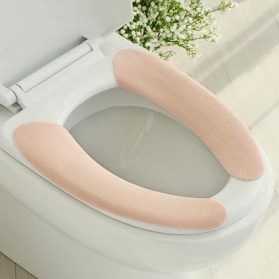 China Japanese Style Toilet Seat Cover Winter Bathroom Sticky Universal Cushion Narrow Stool Mat Warm Soft Thicken Washable JJ-0106 for sale