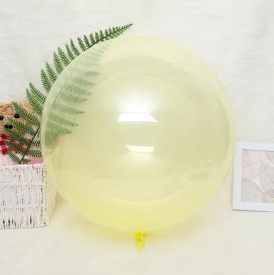 China Party Festival Supplies 20pcs 18 Inch Yellow Clear PVC In Bag Clear Party Decoration Bobo Balloons for sale