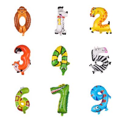 China Indoor wholesale factory price foil balloons animal number foil balloons festival decoration 32*50cm shape for sale