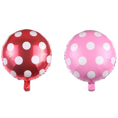 China Festival Decoration 18inch Round Polka Dots Foil Balloons Wedding Party Decorations Balloons for sale