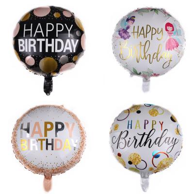 China Amazon festival decoration factory price the same type around happy birthday 18 inch foil balloons party decorations for sale