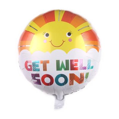 China Festival Decoration Get Well Soon Smile Round Helium Foil Balloons for sale