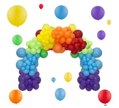 China Festival Decoration Colorful Rainbow Type Latex Balloons Decoration For Kids Birthday Party Balloons Baby for sale