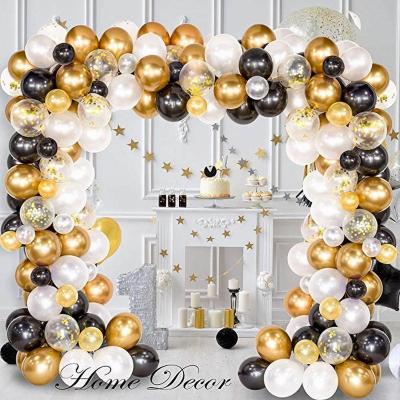 China Gold And Black Cool Type Latex Festival Decoration Amazon Balloons Set For Party Balloon Supplier for sale